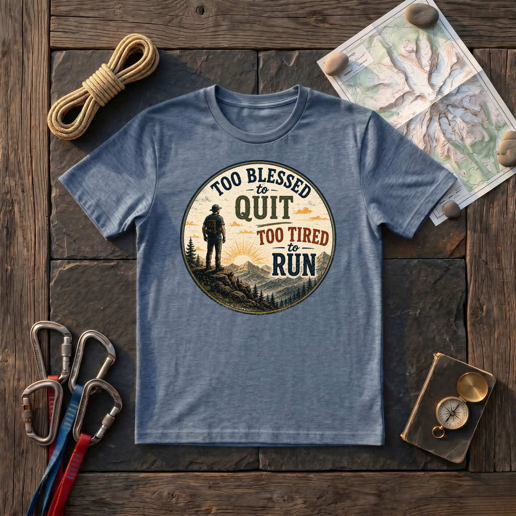Too Blessed To Quit, Too Tired To Run T-Shirt