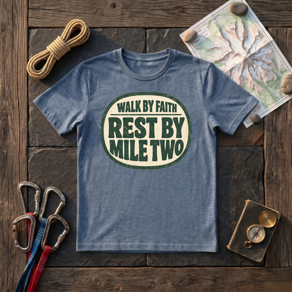 Walk By Faith, Rest By Mile Two T-Shirt