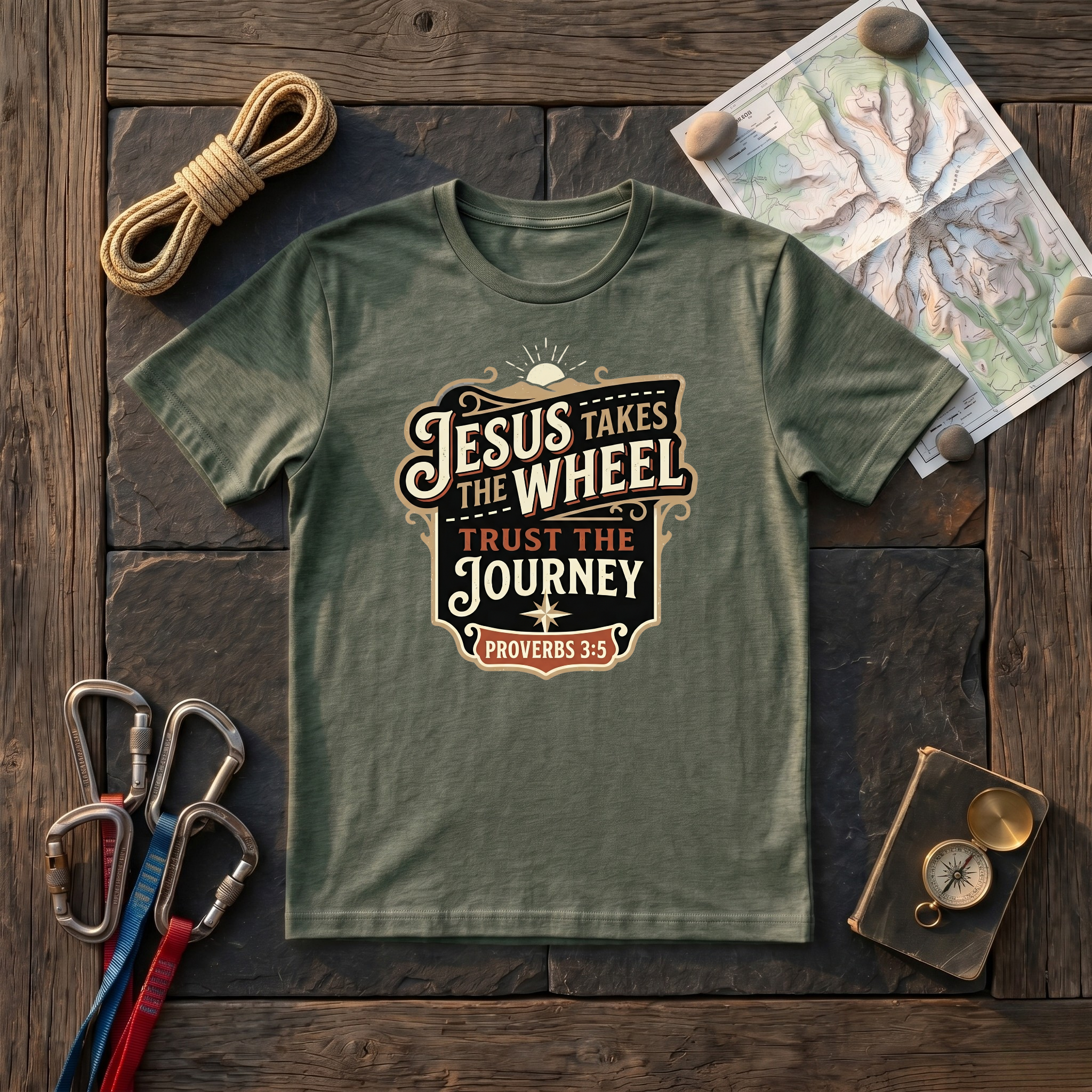 Jesus Takes The Wheel, Trust The Journey Proverbs 3:5 T-Shirt
