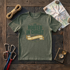 Rooted In Christ, Grow Through Grace Colossians 2:7 T-Shirt