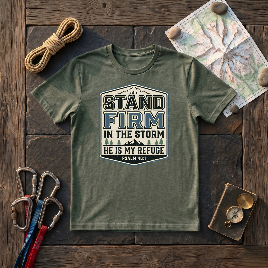 Stand Firm In The Storm, He Is My Refuge Psalm 46:1 T-Shirt