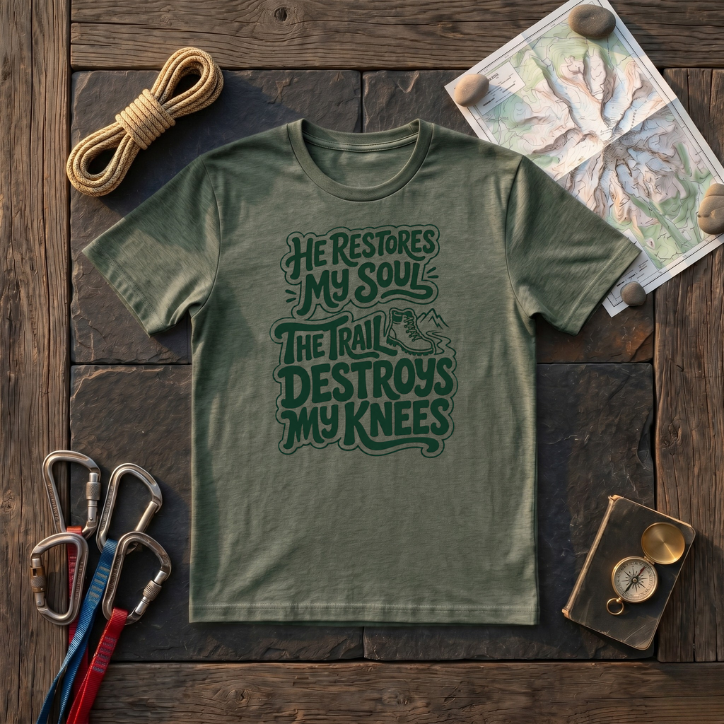 He Restores My Soul, The Trail Destroys My Knees T-Shirt