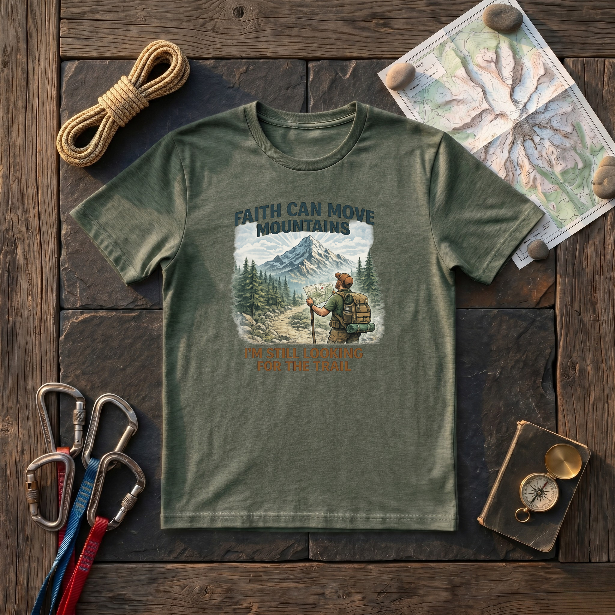 Faith Can Move Mountains, I'M Still Looking For The Trail T-Shirt