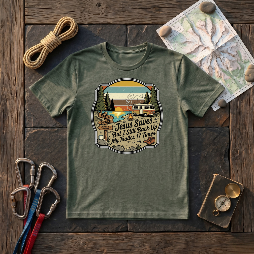 Jesus Saves But I Still Back Up My Trailer T-Shirt
