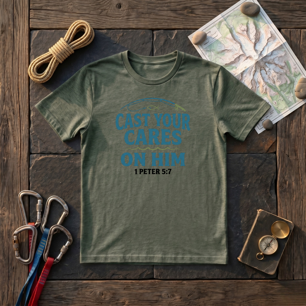 Cast Your Cares On Him 1 Peter 5:7 T-Shirt