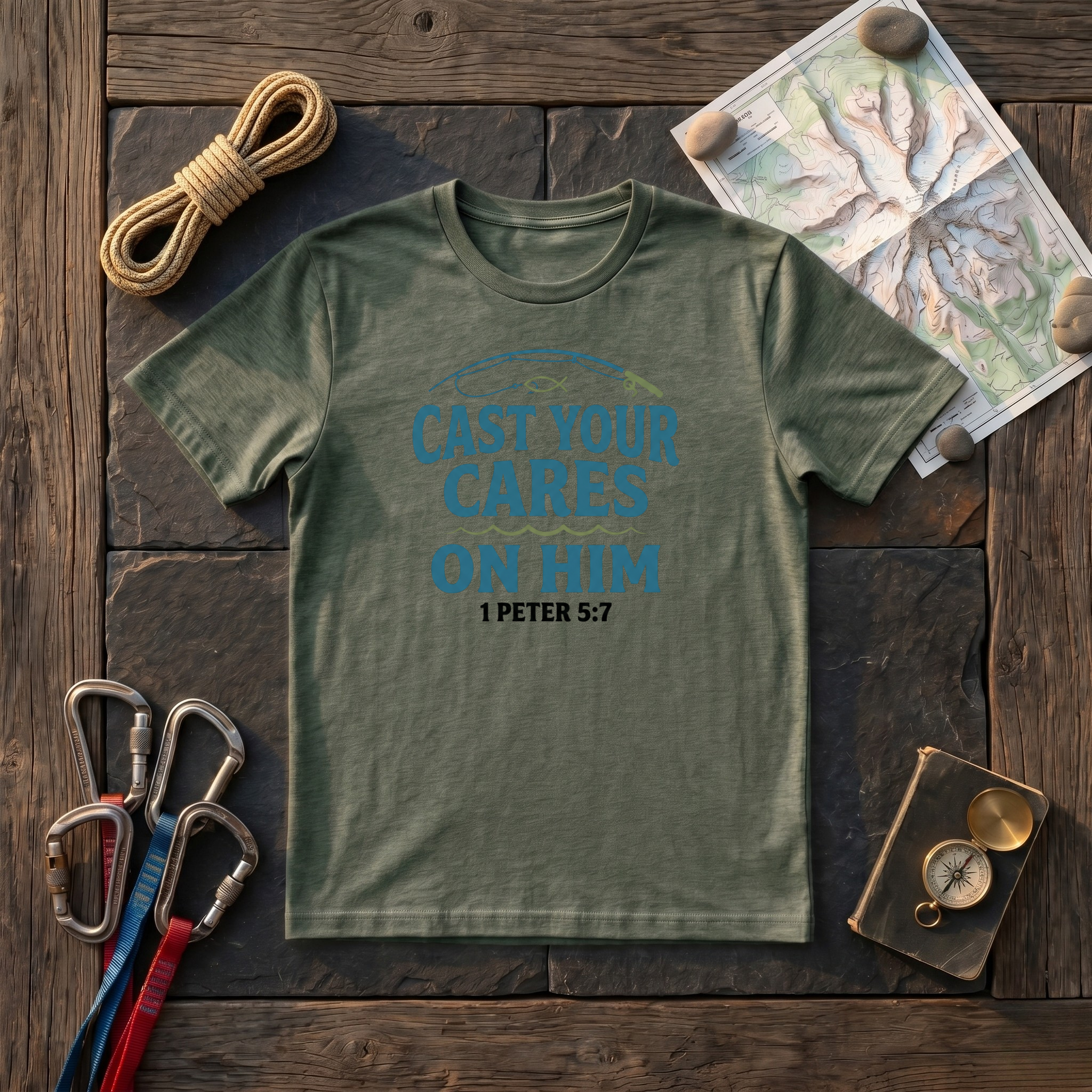 Cast Your Cares On Him 1 Peter 5:7 T-Shirt