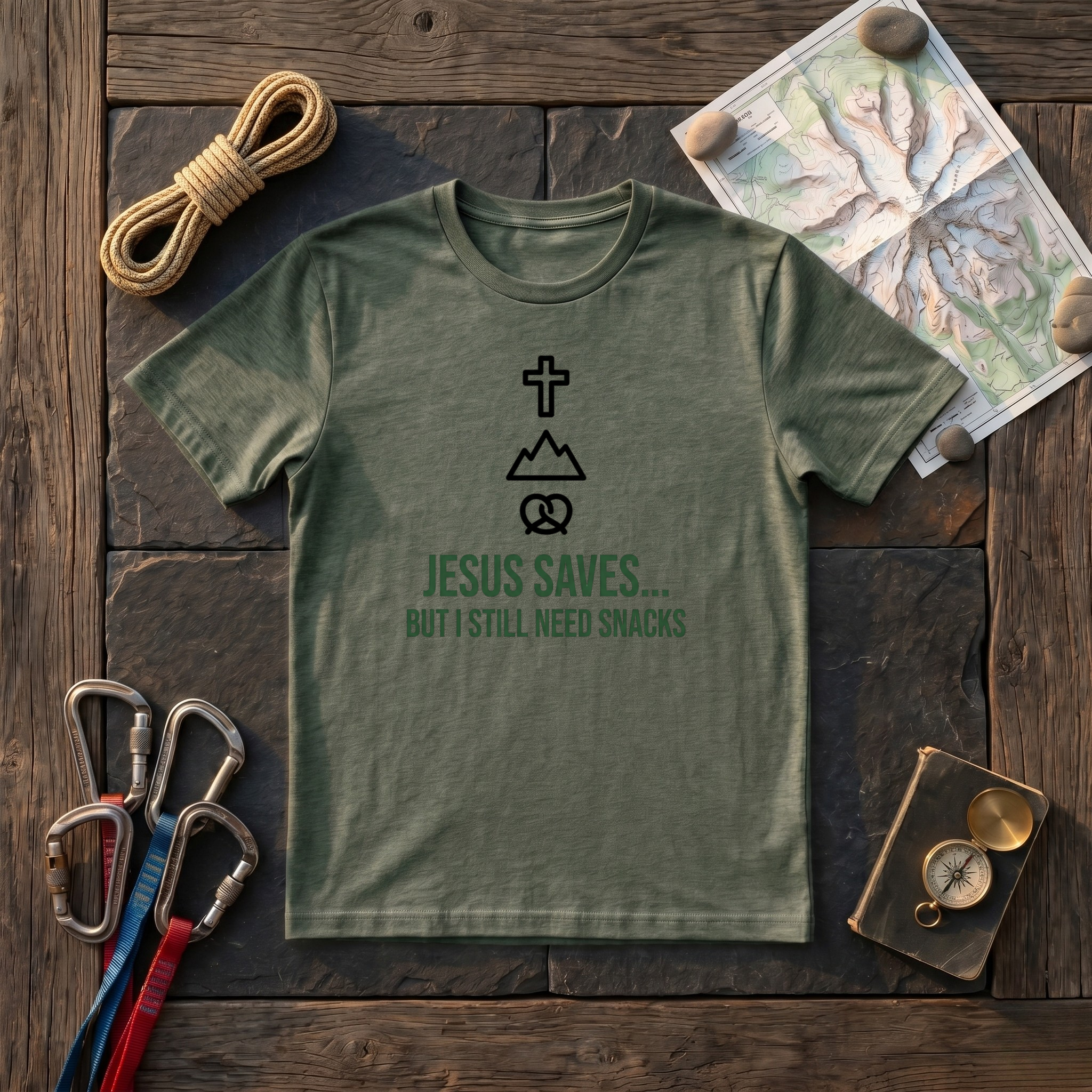 Jesus Saves But I Still Need Snacks T-Shirt