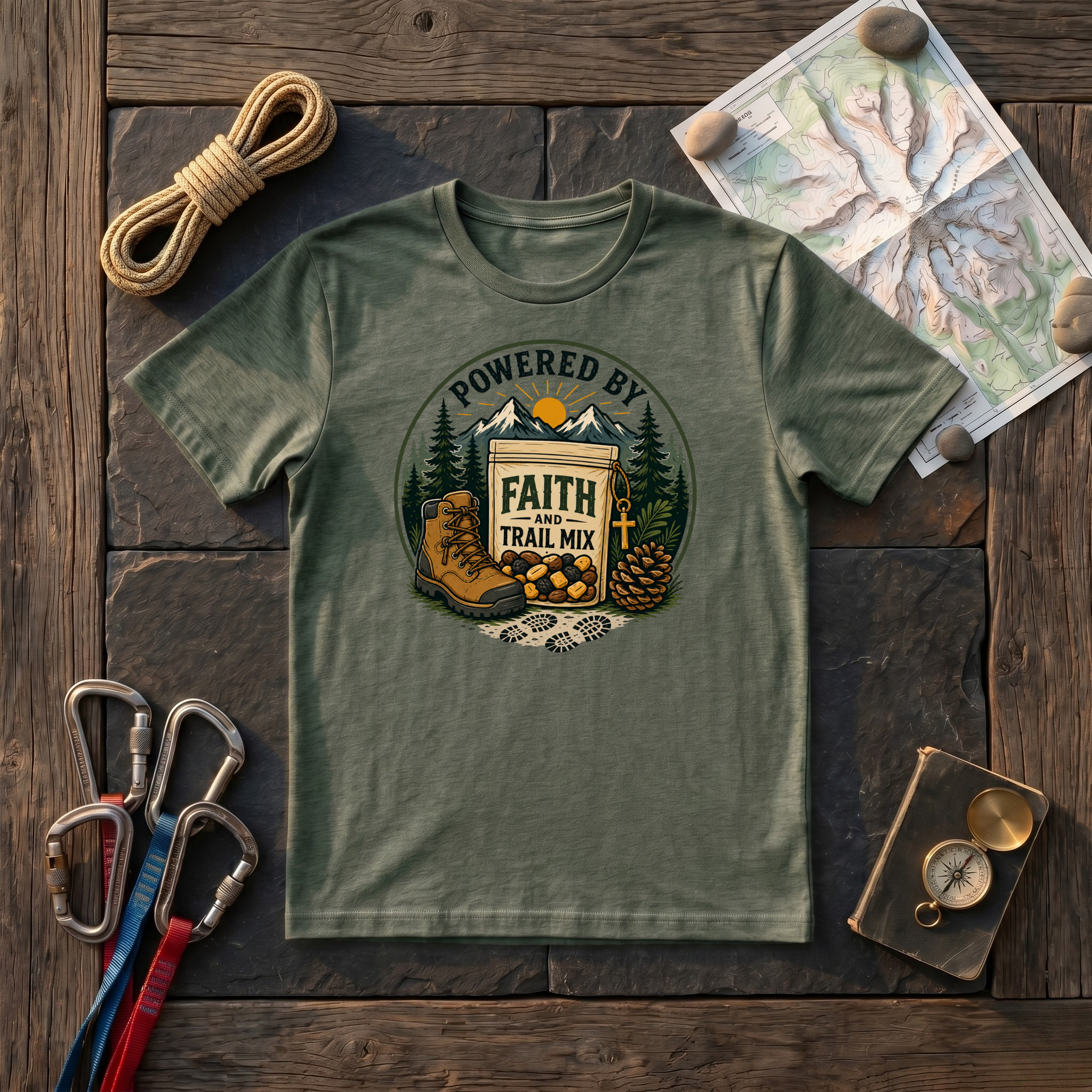 Powered By Faith And Trail Mix T-Shirt