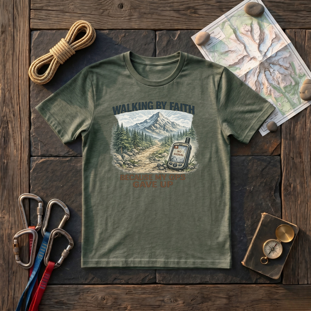 Walking By Faith, Because My GPS Gave Up T-Shirt