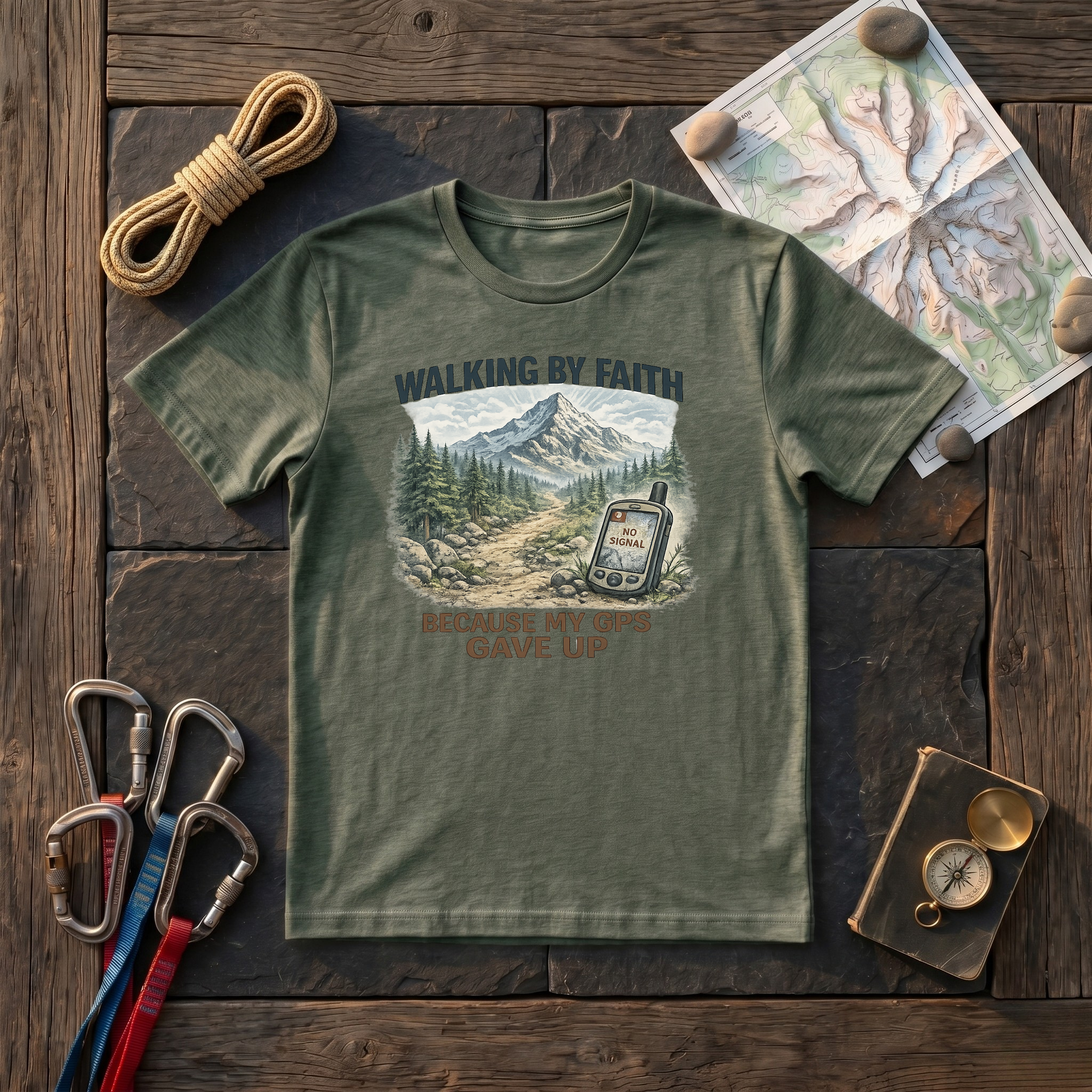 Walking By Faith, Because My GPS Gave Up T-Shirt