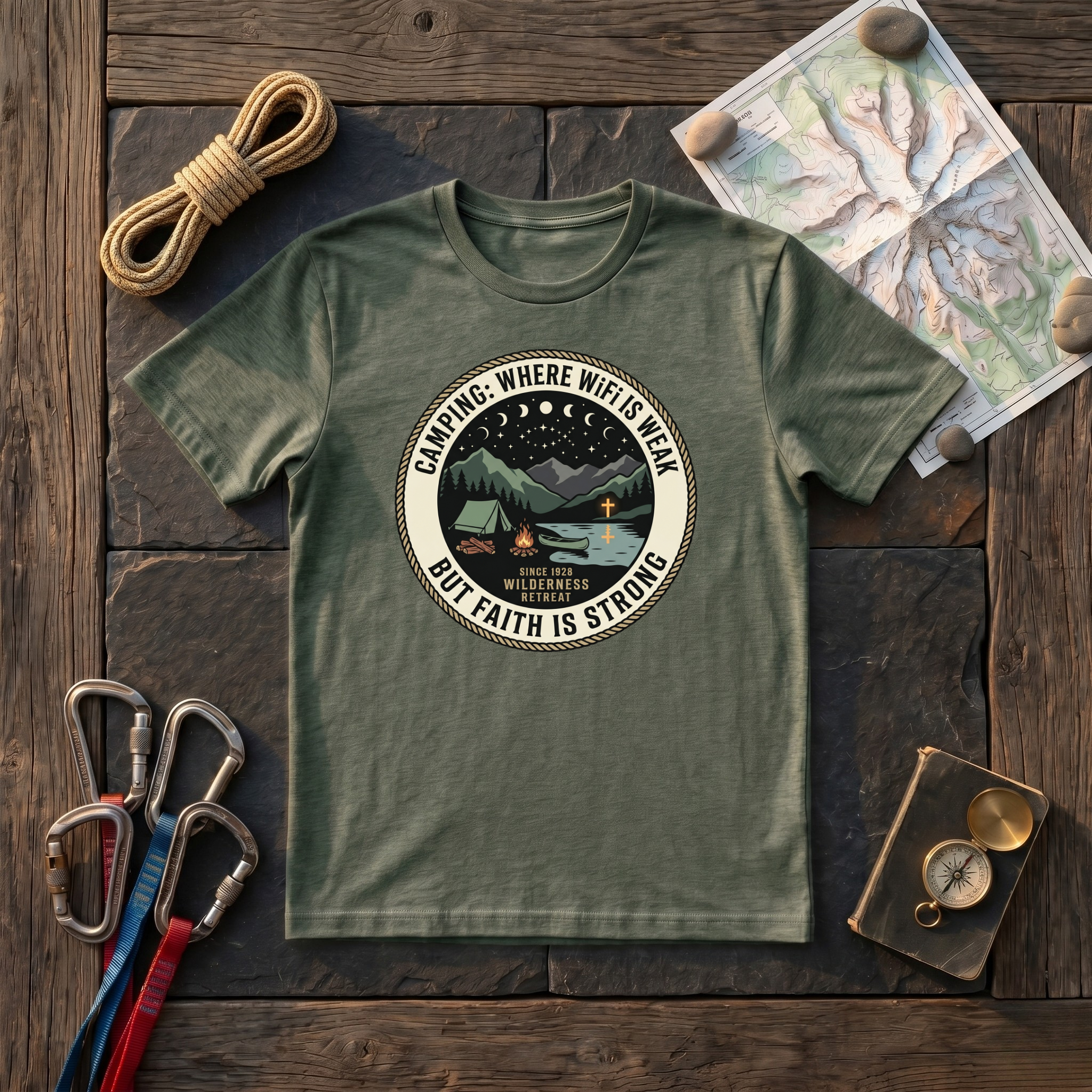 Camping Where WiFi Is Weak But Faith Is Strong T-Shirt