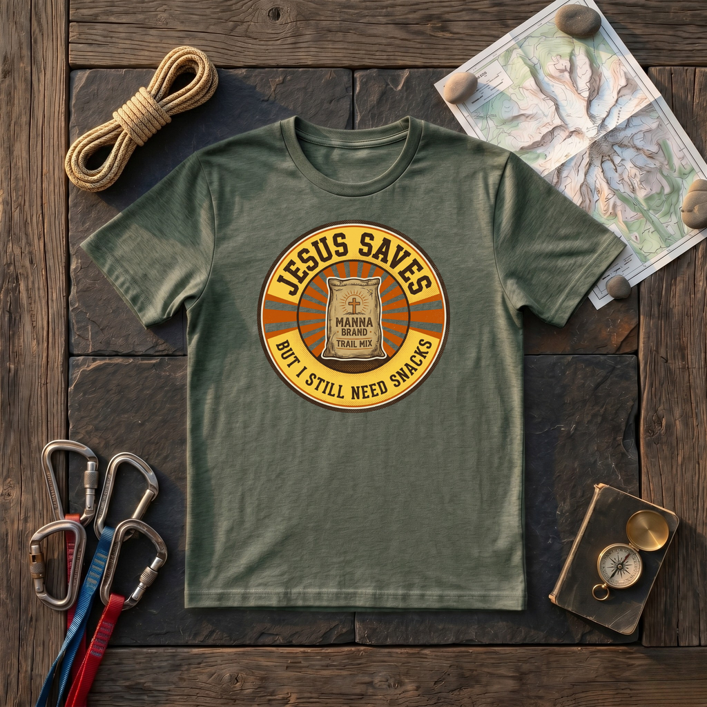 Jesus Saves But I Still Need Snacks (Manna) T-Shirt