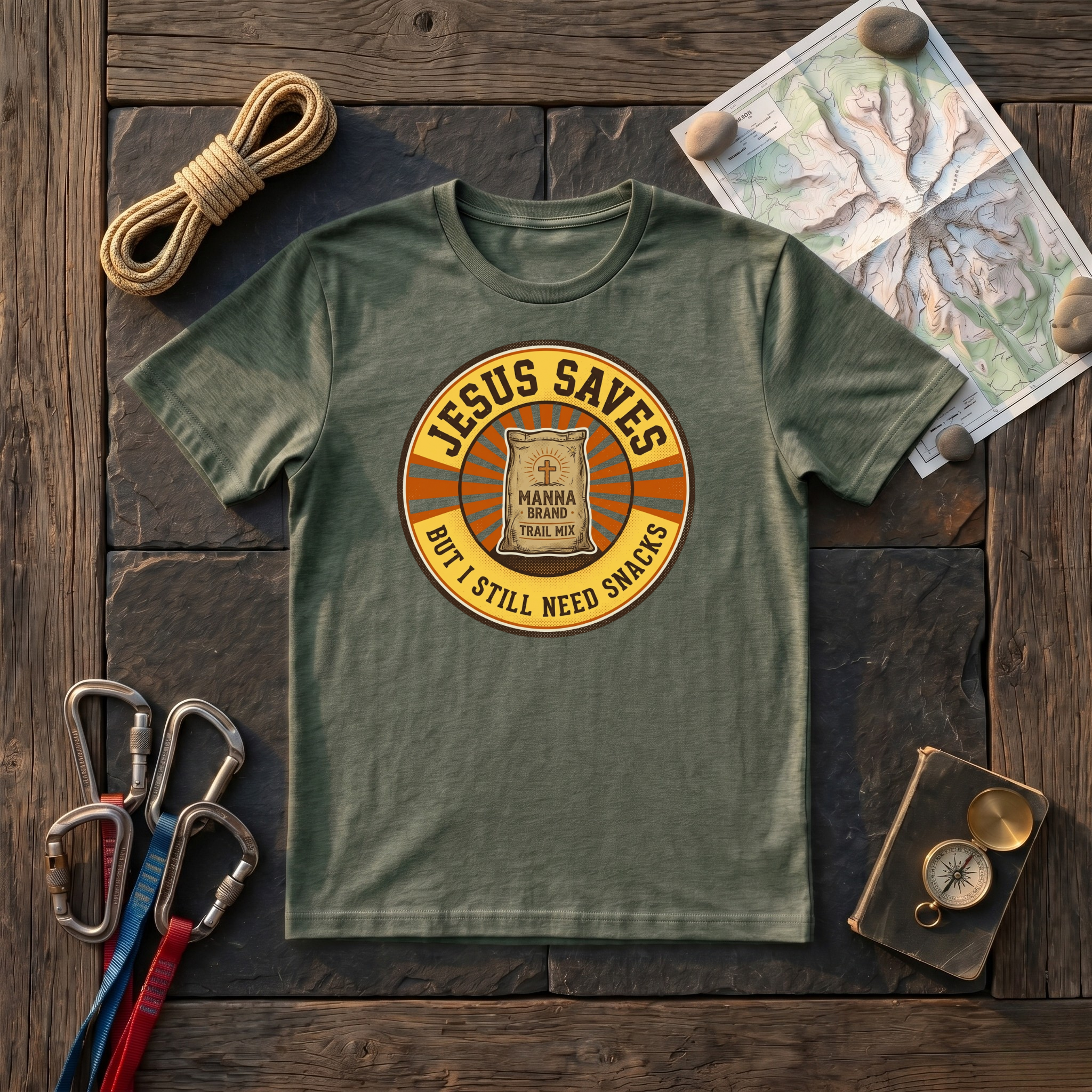 Jesus Saves But I Still Need Snacks (Manna) T-Shirt