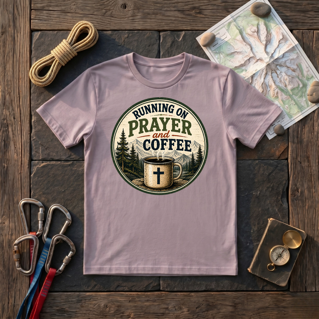 Running On Prayer And Coffee T-Shirt