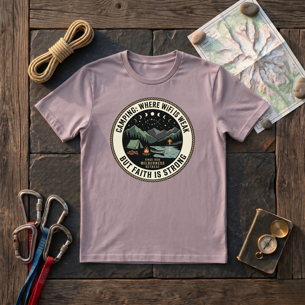 Camping Where WiFi Is Weak But Faith Is Strong T-Shirt