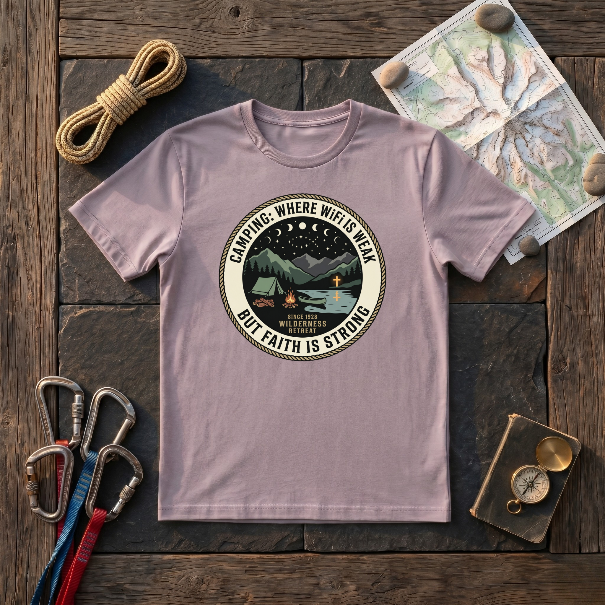 Camping Where WiFi Is Weak But Faith Is Strong T-Shirt