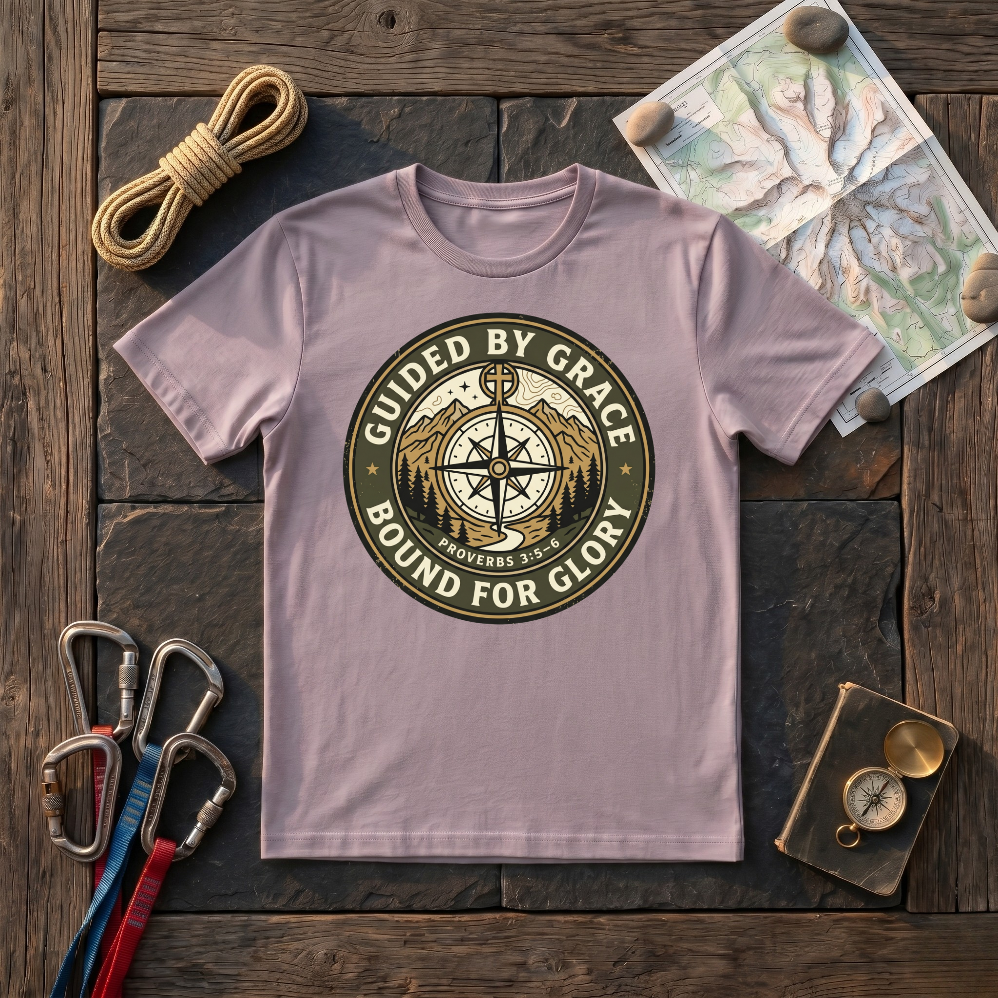 Guided By Grace, Bound For Glory Proverbs 3:5-6 T-Shirt