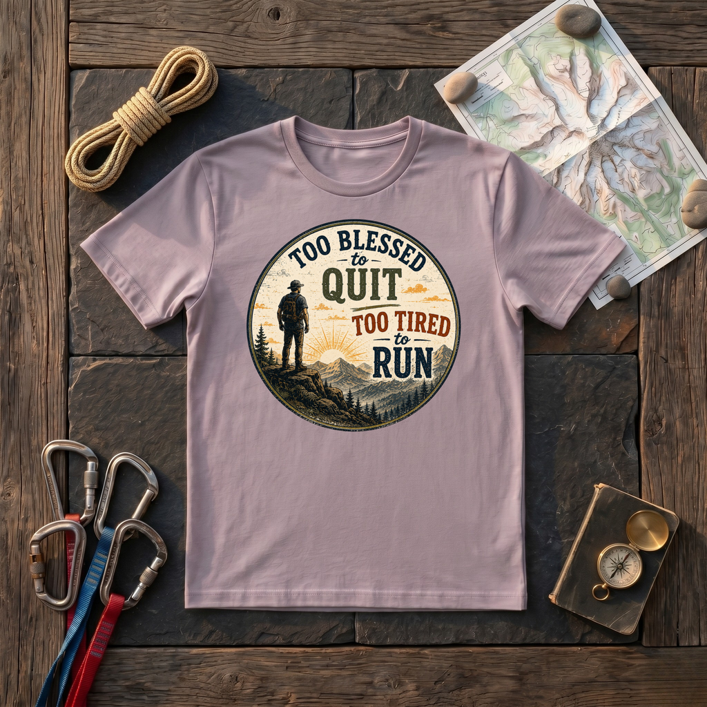 Too Blessed To Quit, Too Tired To Run T-Shirt
