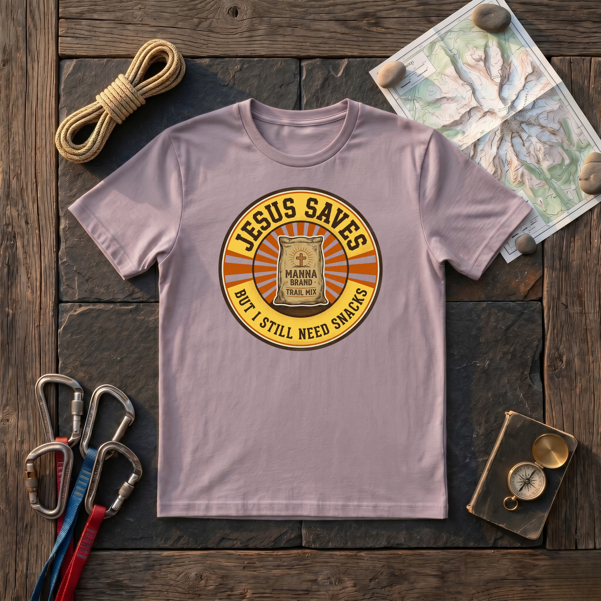 Jesus Saves But I Still Need Snacks (Manna) T-Shirt