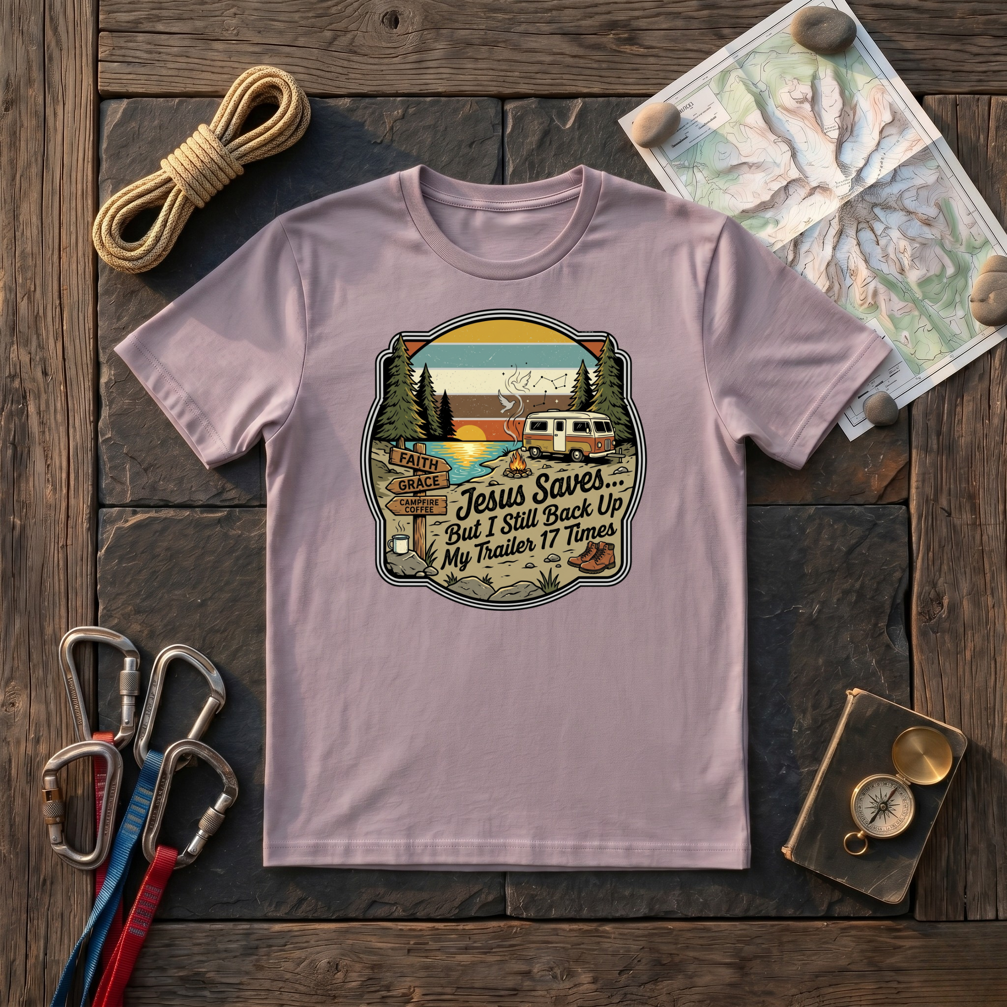 Jesus Saves But I Still Back Up My Trailer T-Shirt