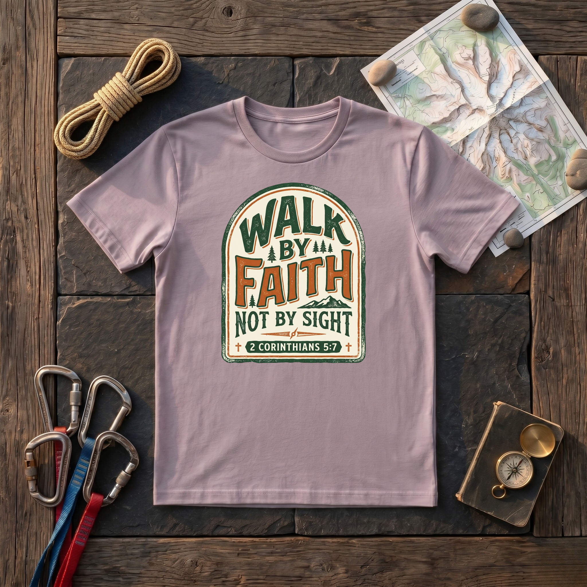 Walk By Faith Not By Sight 2 Corinthians 5:7 (Arch) T-Shirt