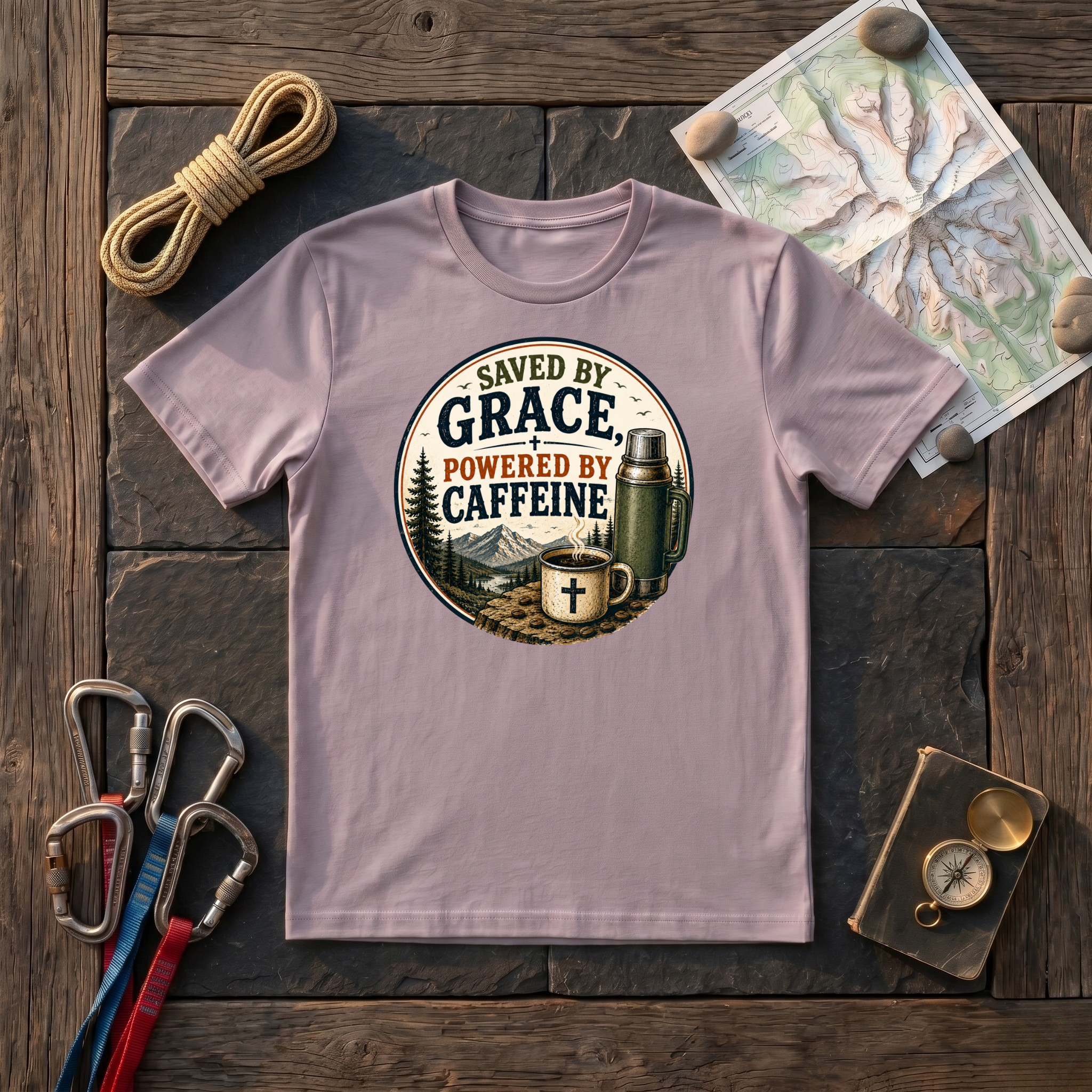 Saved By Grace, Powered By Caffeine T-Shirt