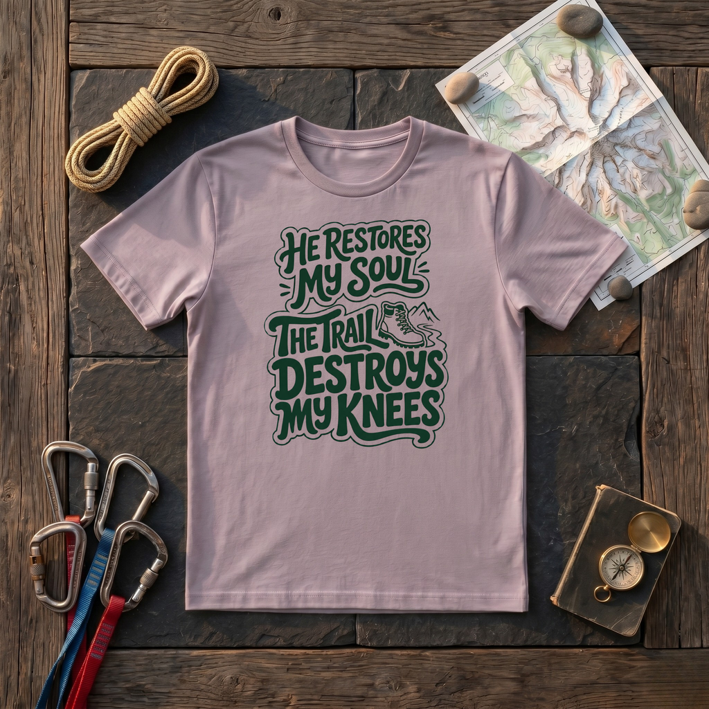 He Restores My Soul, The Trail Destroys My Knees T-Shirt