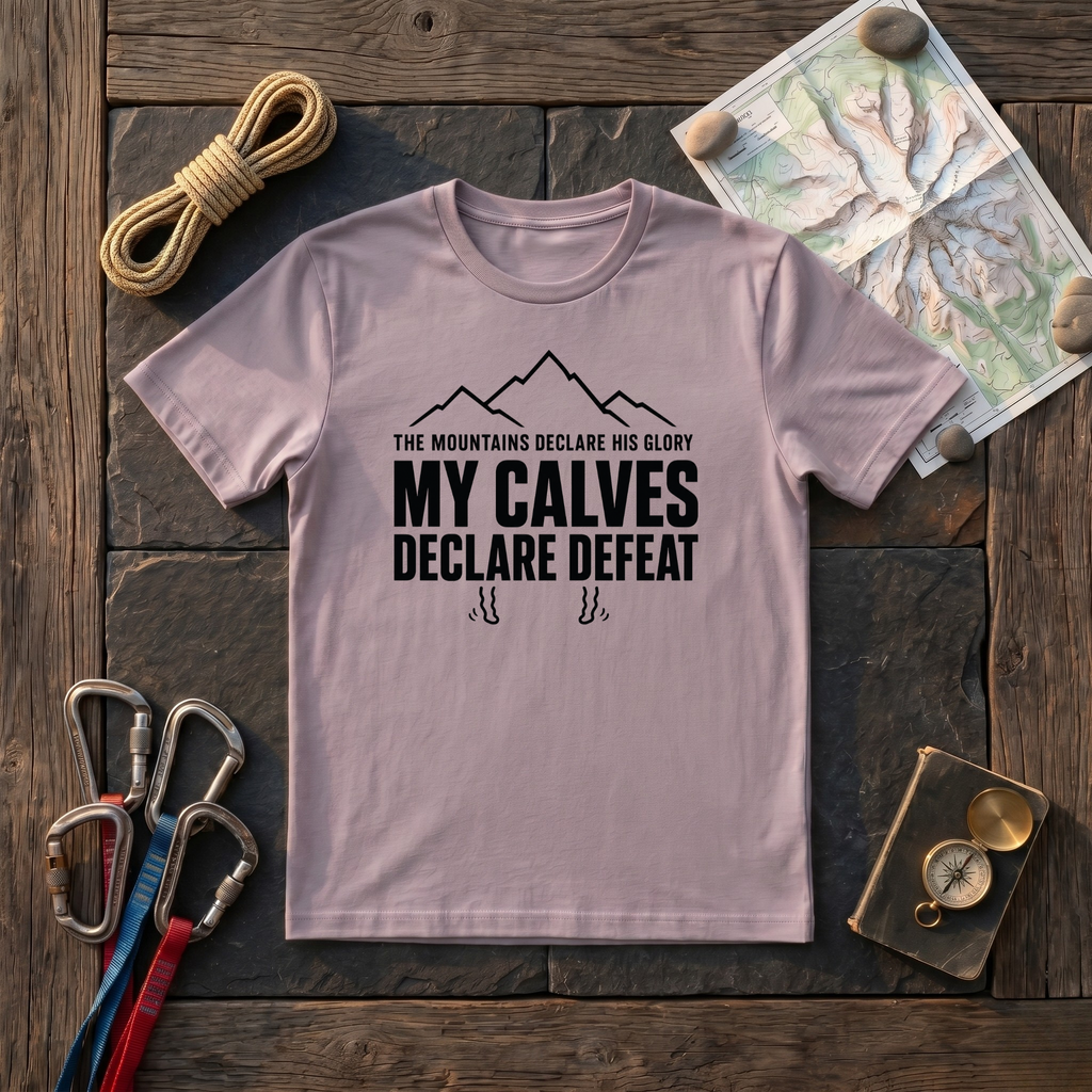The Mountains Declare His Glory My Calves Declare Defeat T-Shirt