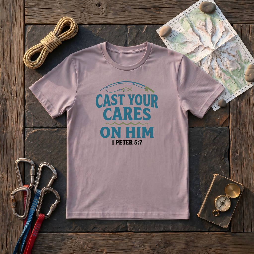 Cast Your Cares On Him 1 Peter 5:7 T-Shirt