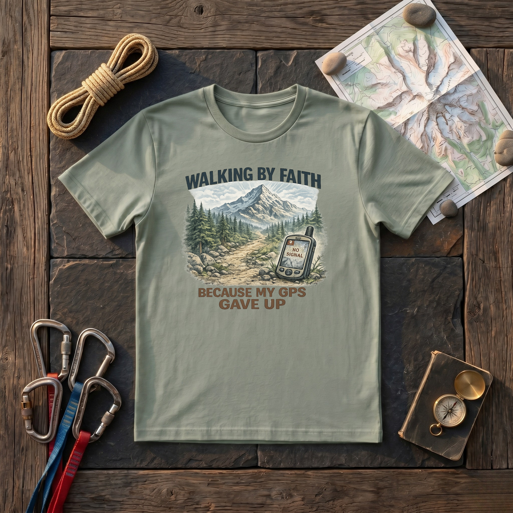 Walking By Faith, Because My GPS Gave Up T-Shirt
