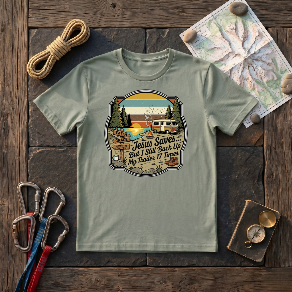 Jesus Saves But I Still Back Up My Trailer T-Shirt