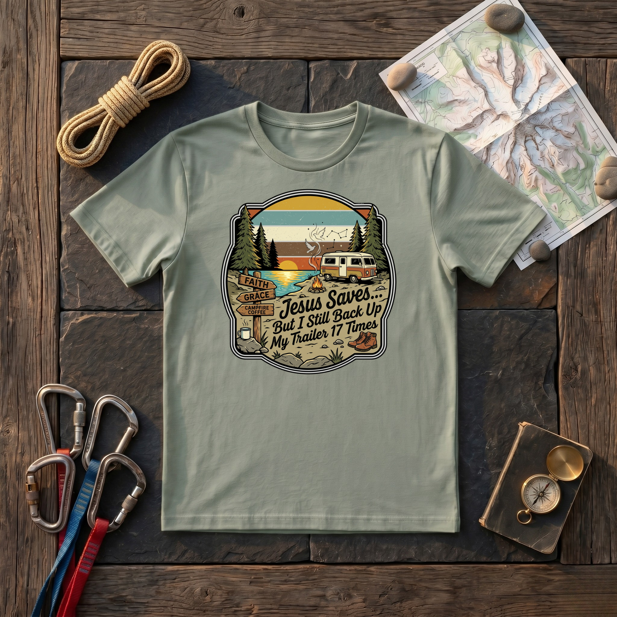 Jesus Saves But I Still Back Up My Trailer T-Shirt