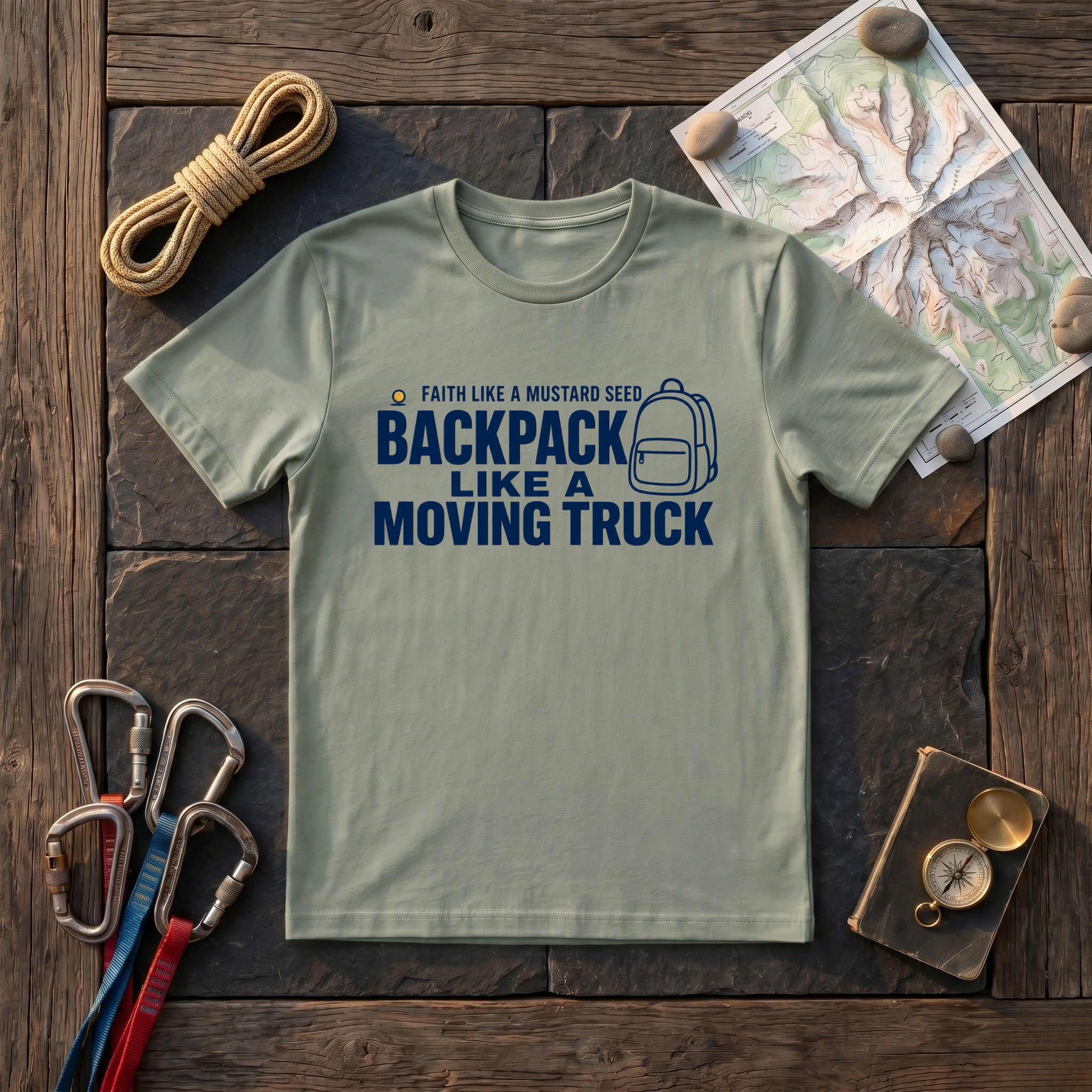 Faith Like A Mustard Seed Backpack Like A Moving Truck T-Shirt