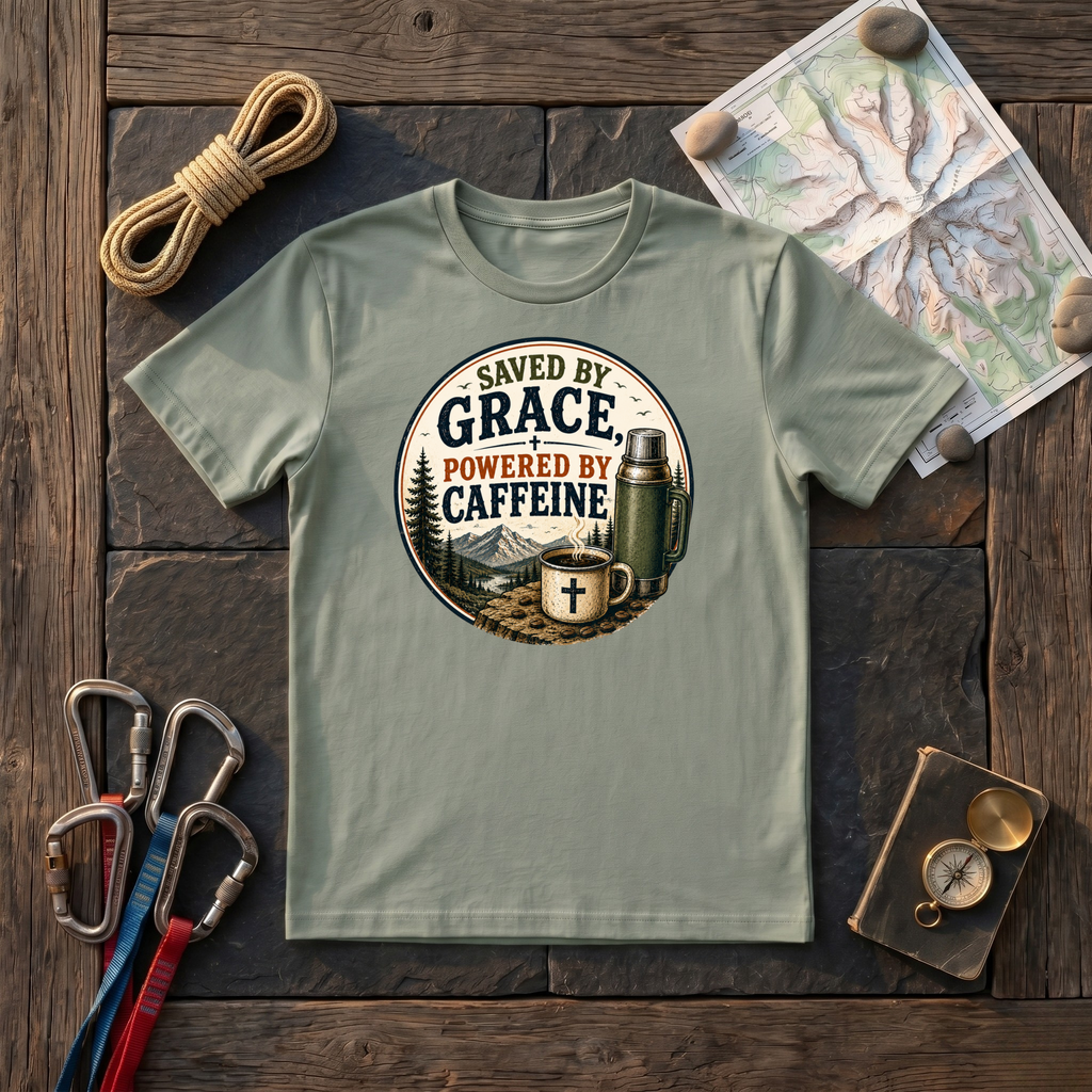Saved By Grace, Powered By Caffeine T-Shirt