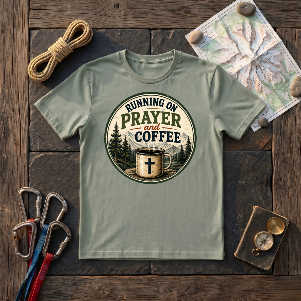Running On Prayer And Coffee T-Shirt