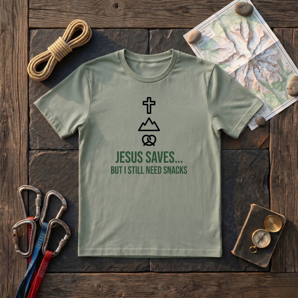 Jesus Saves But I Still Need Snacks T-Shirt