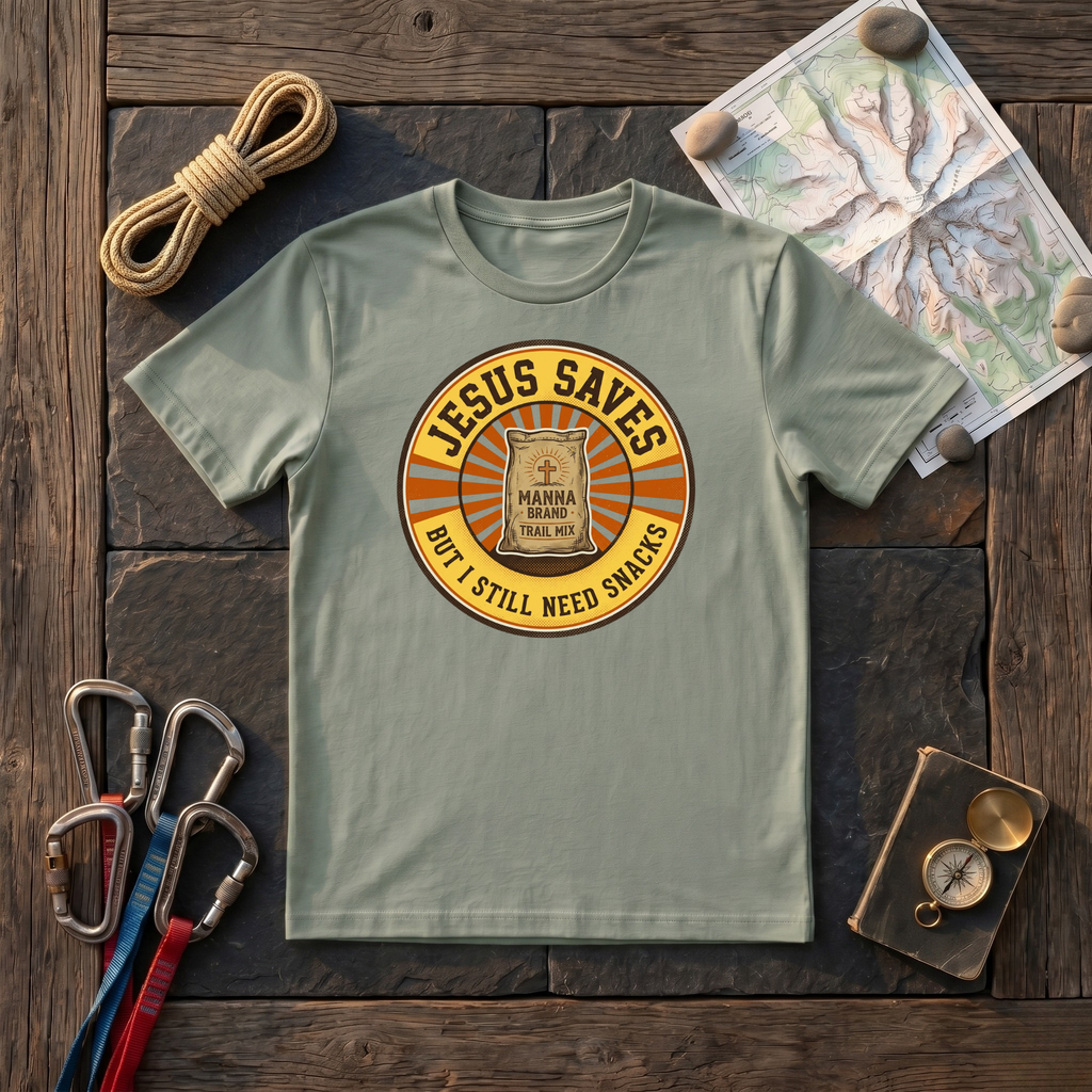 Jesus Saves But I Still Need Snacks (Manna) T-Shirt