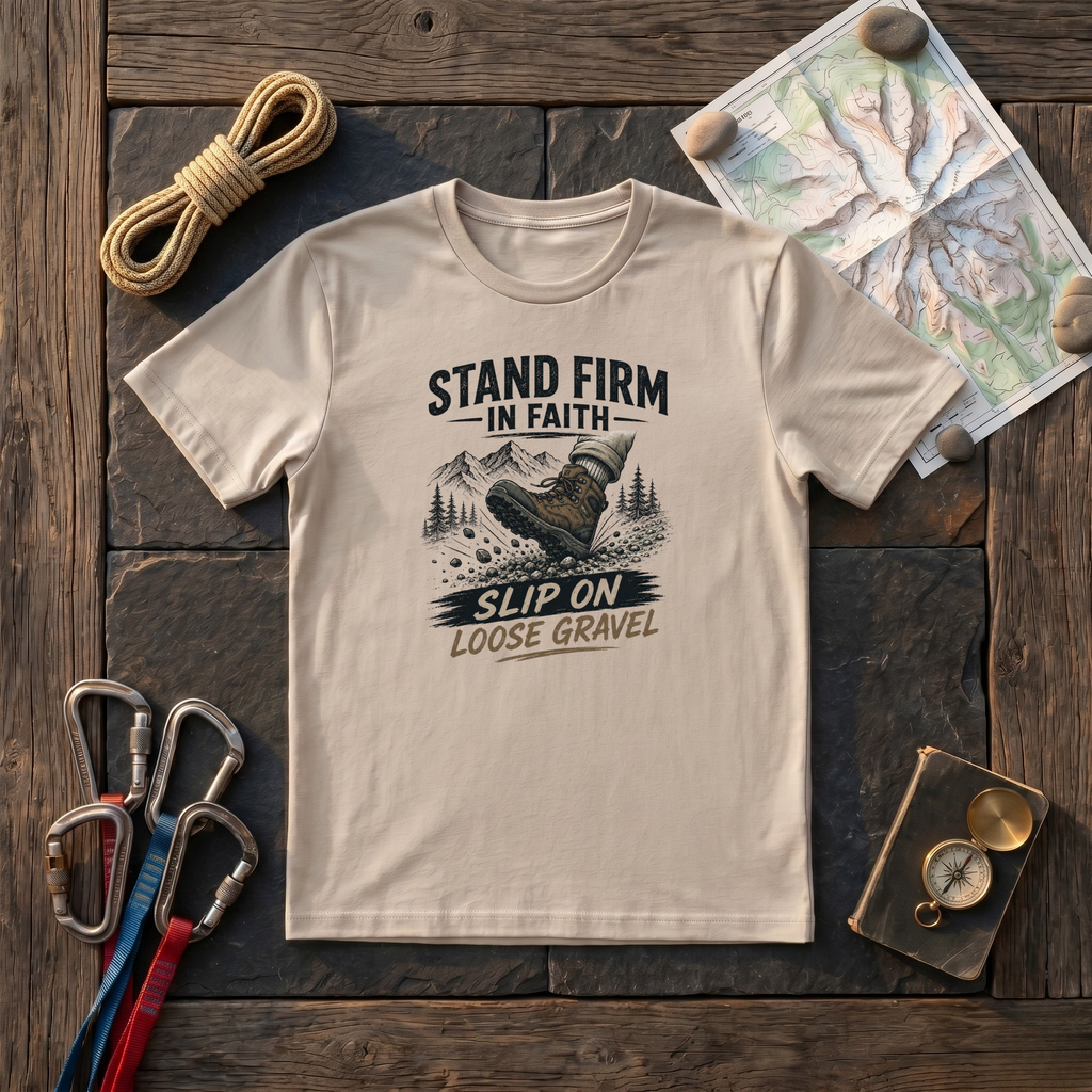 Stand Firm In Faith, Slip On Loose Gravel T-Shirt