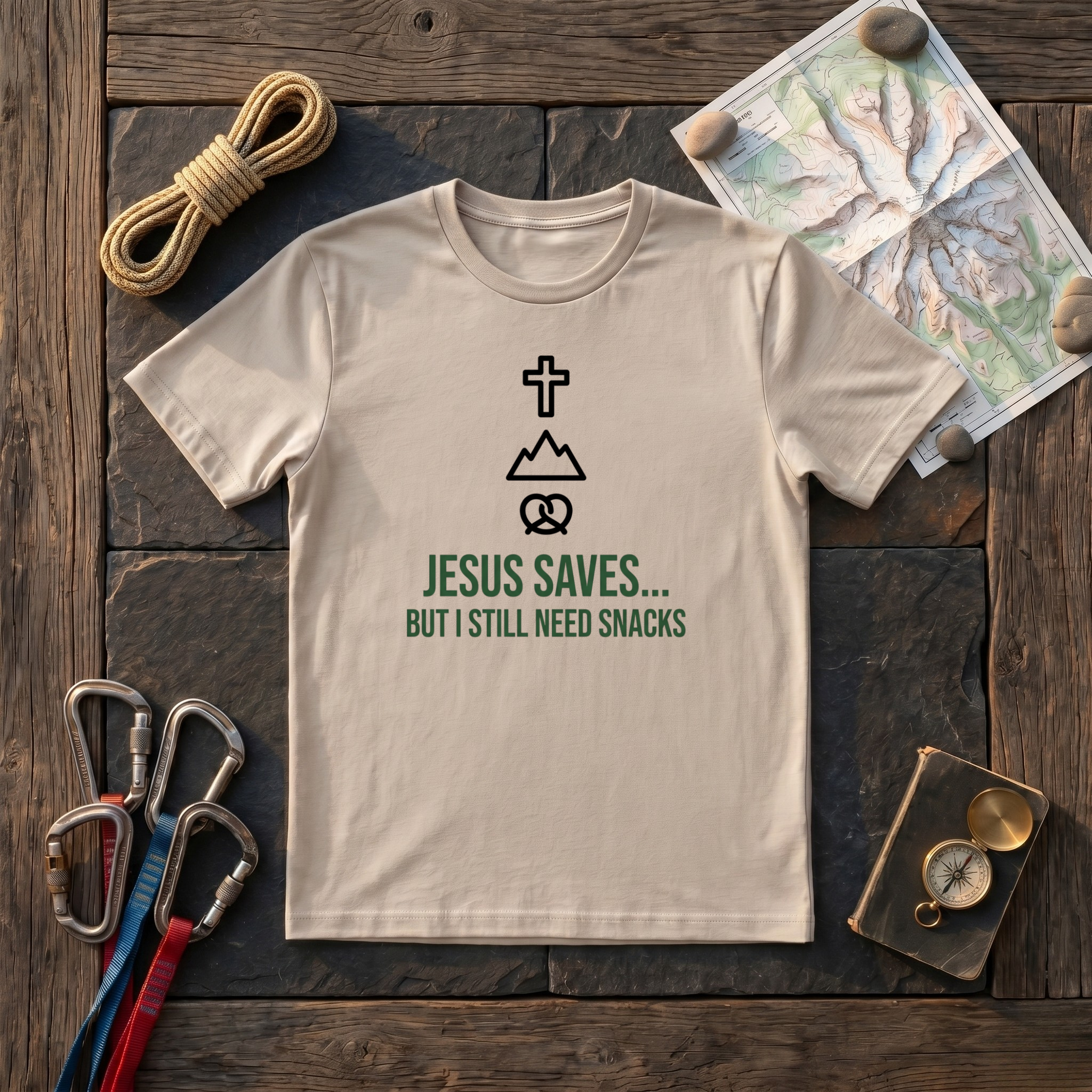 Jesus Saves But I Still Need Snacks T-Shirt