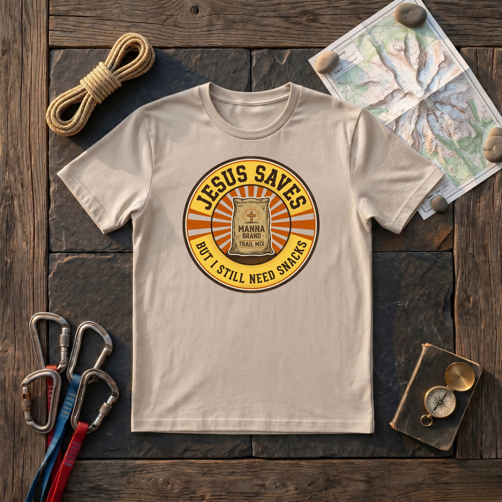 Jesus Saves But I Still Need Snacks (Manna) T-Shirt