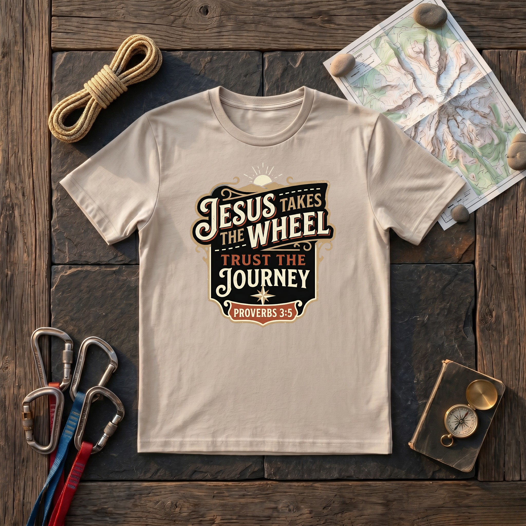 Jesus Takes The Wheel, Trust The Journey Proverbs 3:5 T-Shirt