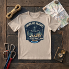 Under His Heavens, The Skies Proclaim His Glory Psalm 19:1 (Badge) T-Shirt