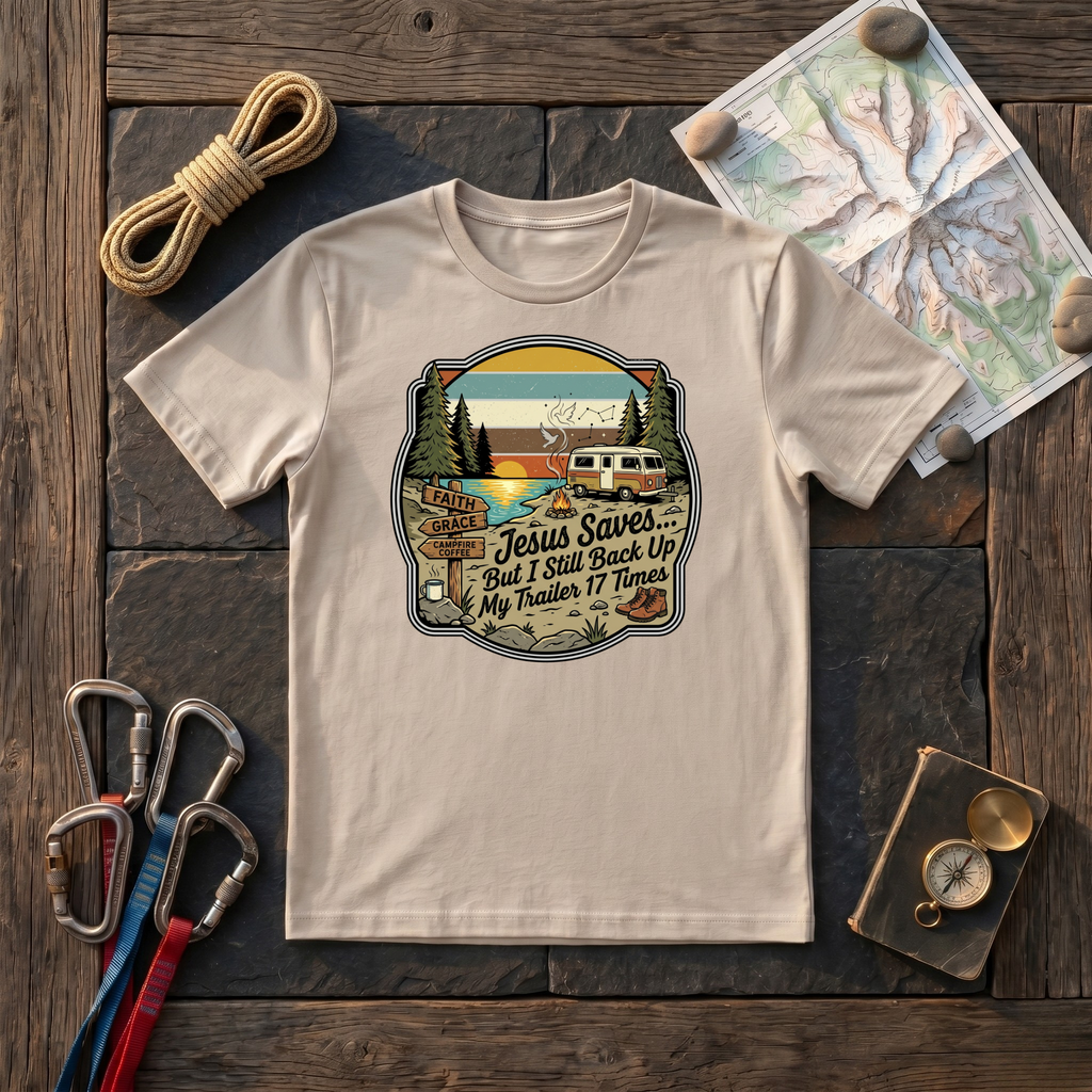 Jesus Saves But I Still Back Up My Trailer T-Shirt