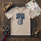 Walking With Jesus Carrying Too Much Gear T-Shirt
