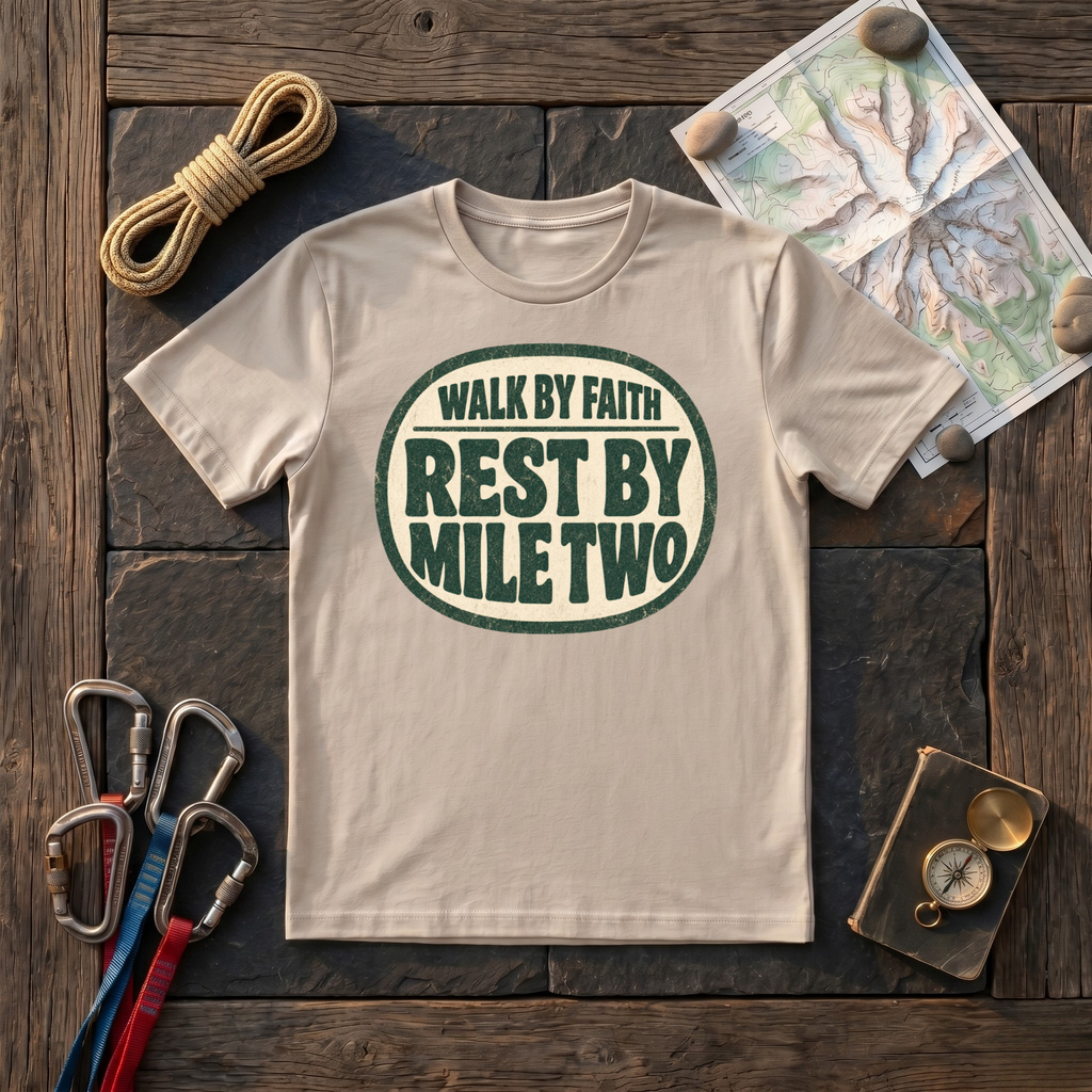 Walk By Faith, Rest By Mile Two T-Shirt