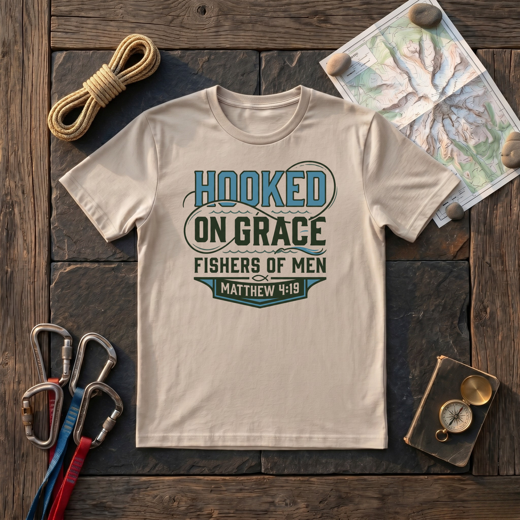 Hooked On Grace, Fishers Of Men Matthew 4:19 T-Shirt