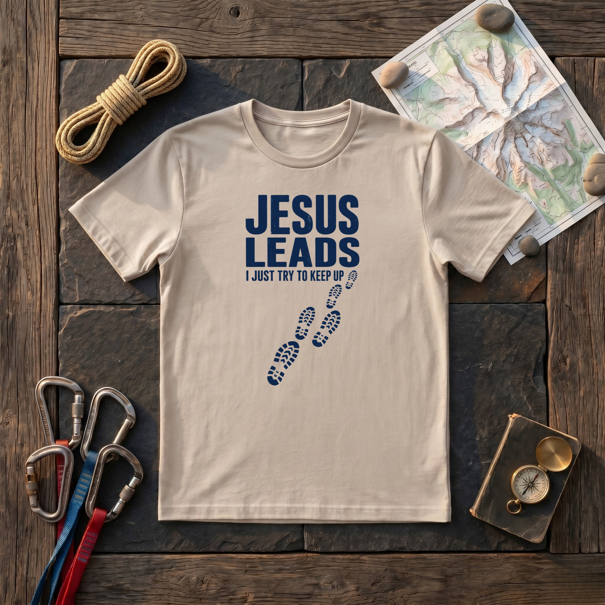 Jesus Leads I Just Try To Keep Up T-Shirt