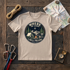 Where He Leads I Will Follow Psalm 32:8 (Camping Badge) T-Shirt