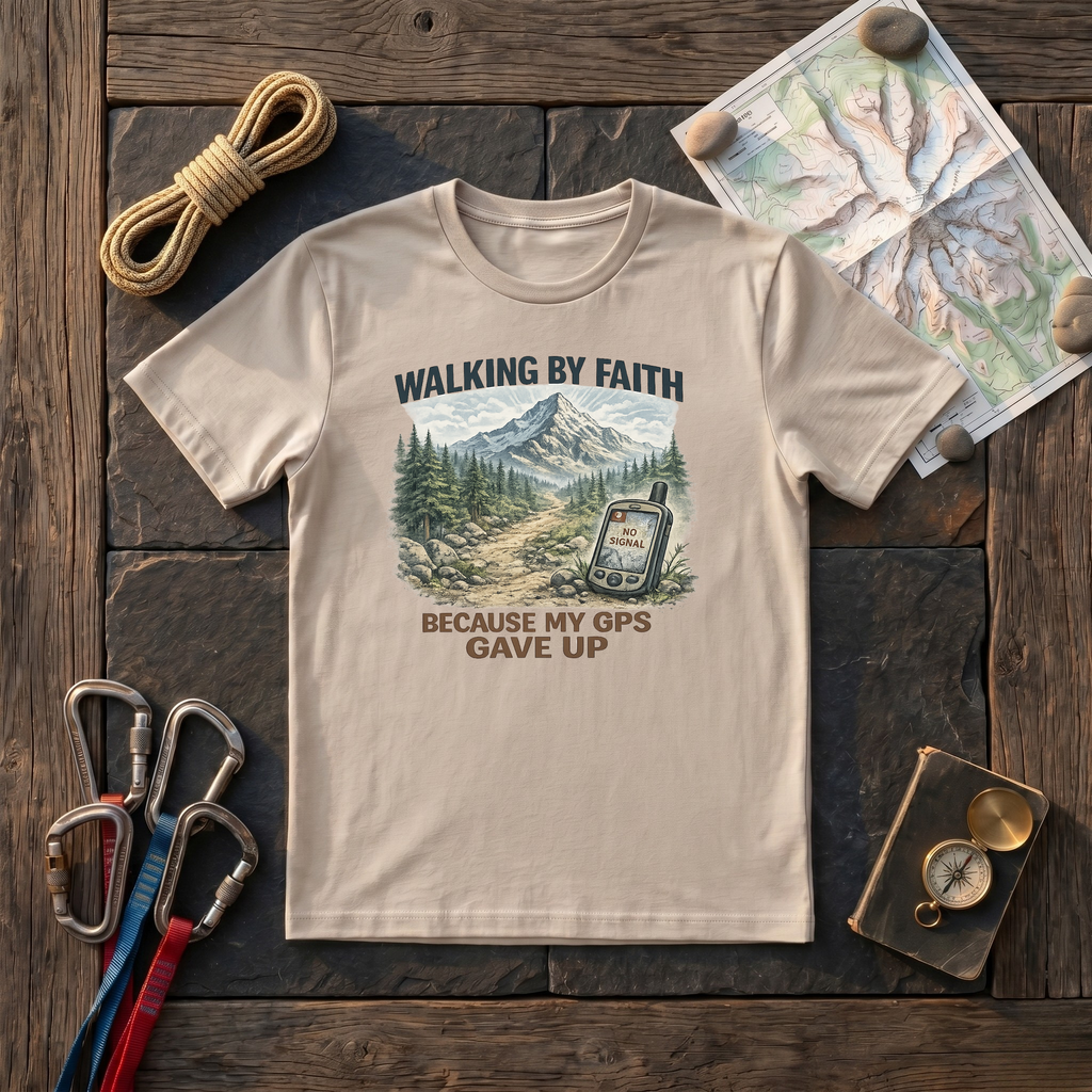 Walking By Faith, Because My GPS Gave Up T-Shirt