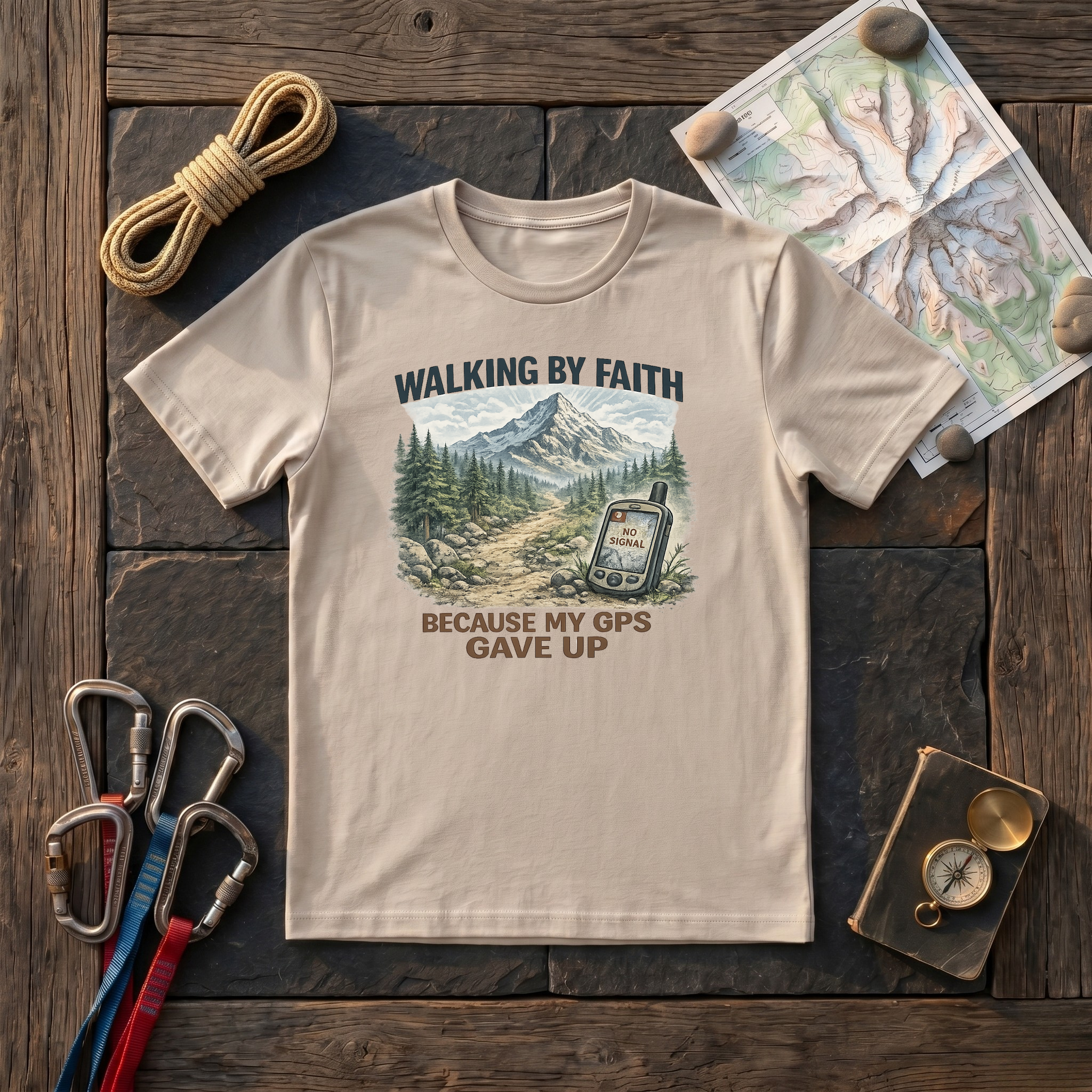 Walking By Faith, Because My GPS Gave Up T-Shirt